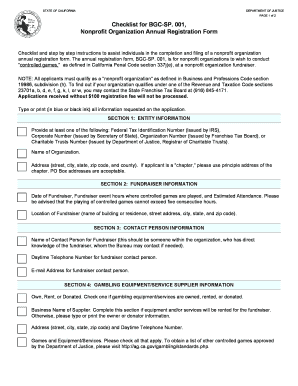 California Nonprofit Organization Annual Registration Form