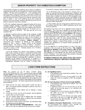 Senior Property Tax Homestead Exemption Form