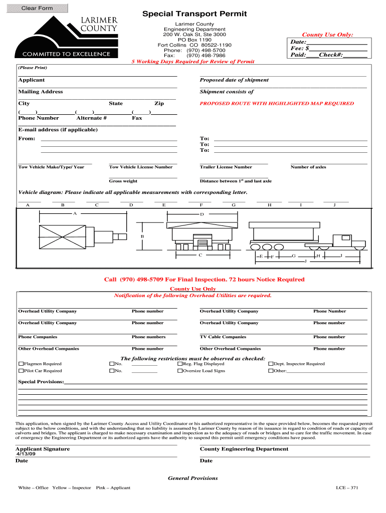 special transport permit Preview on Page 1