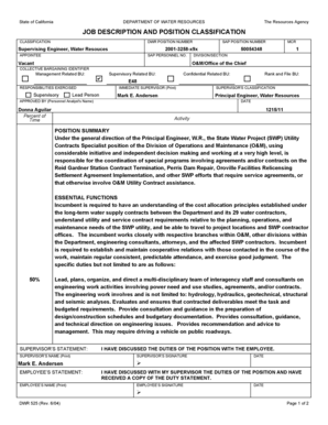 California Job Description Form