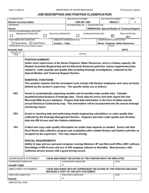 California Job Description Form