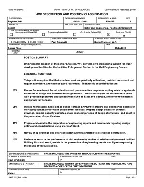 California Job Description Form