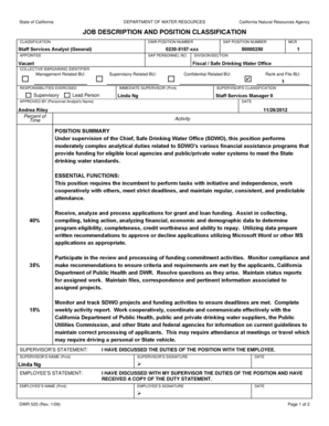 California Job Description Form