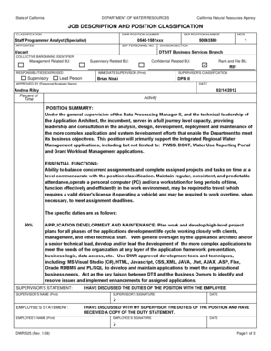 California Job Description Form