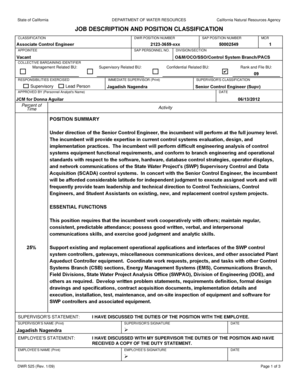 California Job Description Form