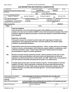 California Job Description and Position Classification