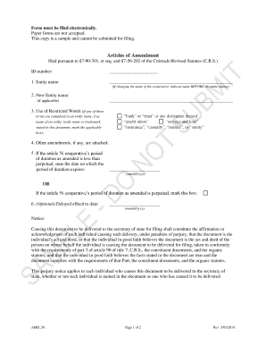 Fillable Online Sos State Co Articles Of Incorporation Colorado Secretary Of State Sos State Articles Of Incorporation Colorado Template