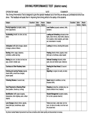 Driving Performance Test