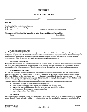 Modification of parenting plan florida - Fillable ...