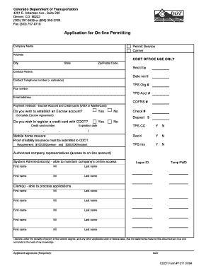 Colorado Online Permitting Application