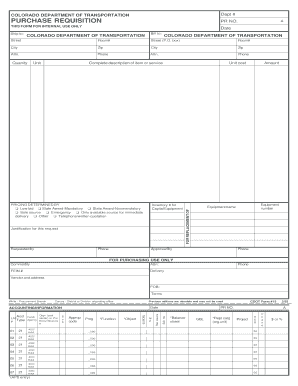 Colorado Purchase Requisition Form