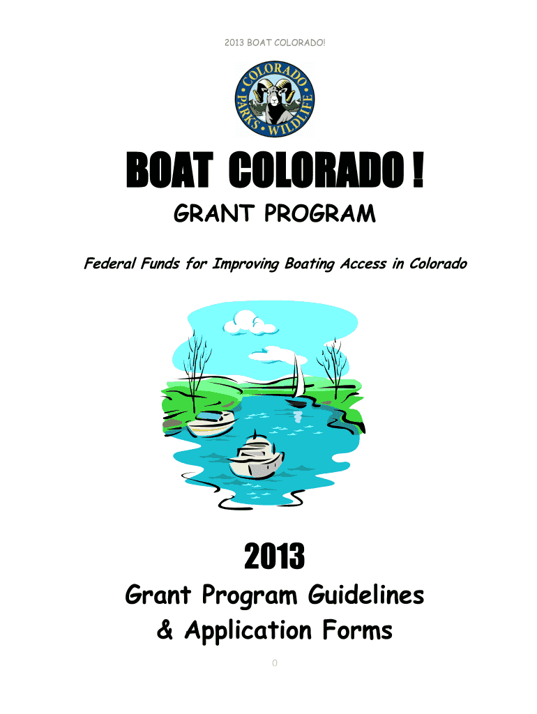 Fillable Online wildlife state co 2013 Boat Colorado Guidelines and