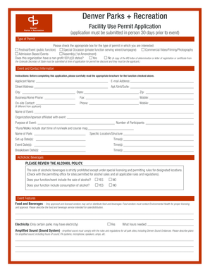 Denver Facility Use Permit Application