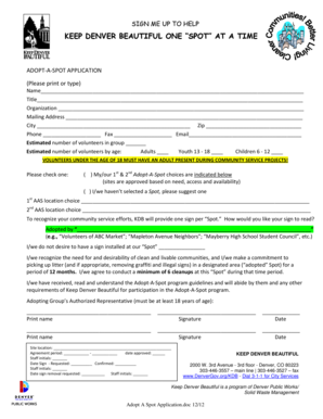 Adopt-A-Spot Application