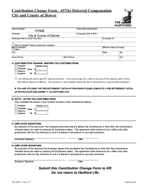 457(b) Deferred Compensation Contribution Change Form
