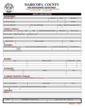 Maricopa County Auto Loss Notice