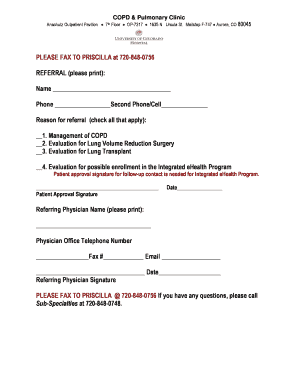 COPD & Pulmonary Clinic Referral Form