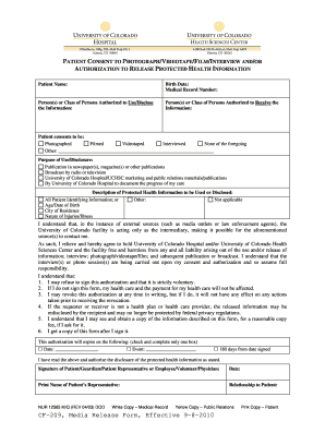 Patient Consent to Media and Health Information Release