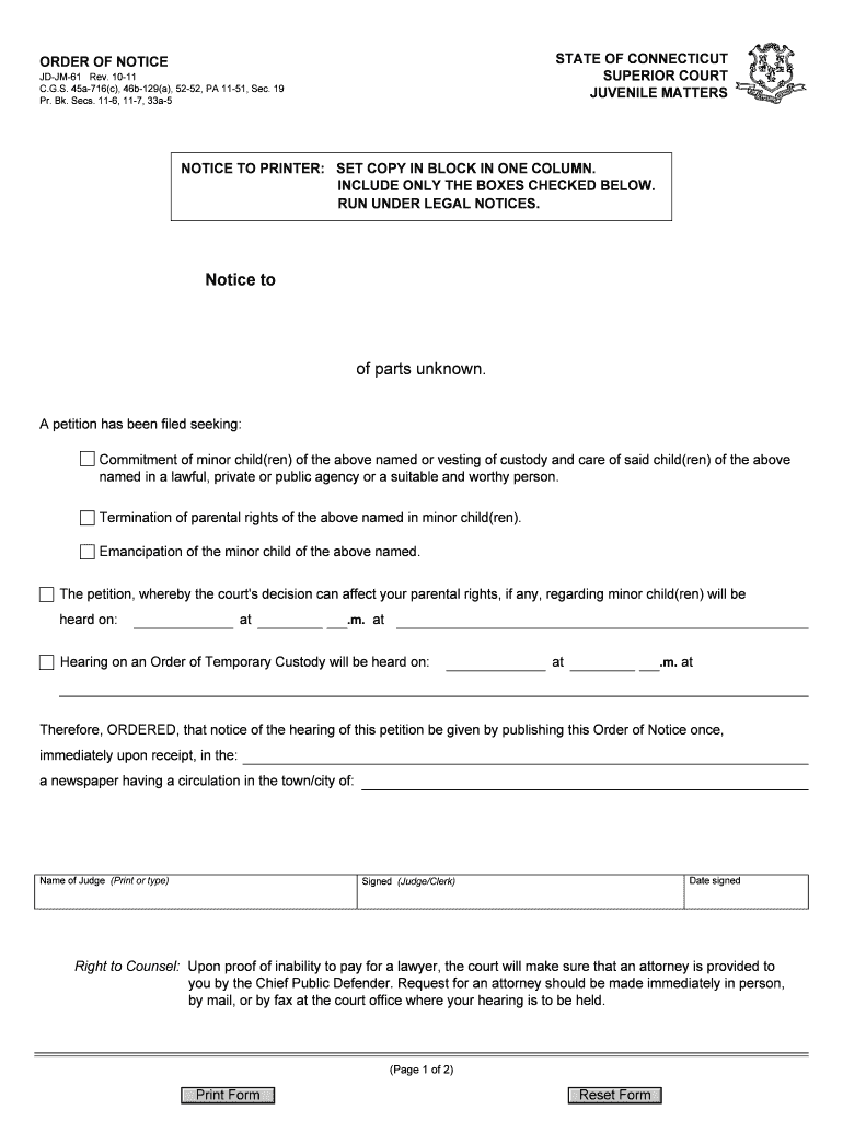 Ct Jdjm 61 Form Fill Online, Printable, Fillable, Blank pdfFiller
