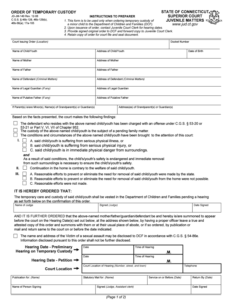 ct temporary custody Preview on Page 1