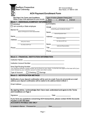 ACH Payment Enrollment Form