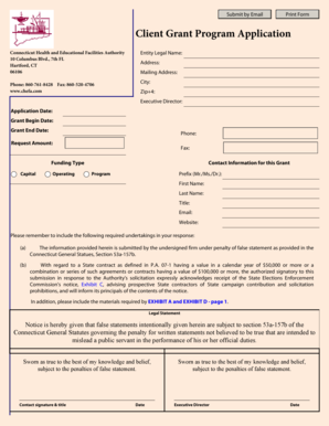 FY 2012 Client Grant Application - CHEFA