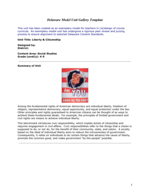 Delaware Liberty & Citizenship Unit Template