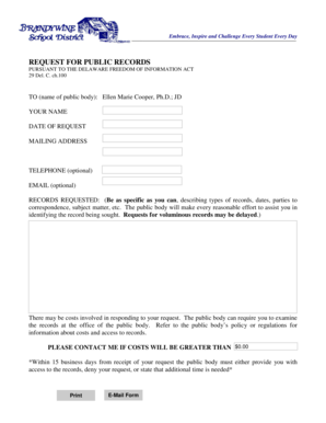 Delaware Public Records Request Form