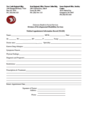 Medical Appointment Information Record