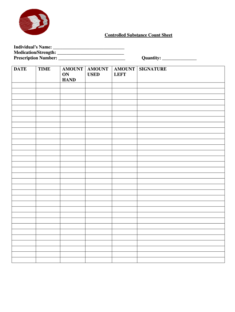 Printable Narcotic Count Log Sheet Fill Online, Printable, Fillable, Blank pdfFiller
