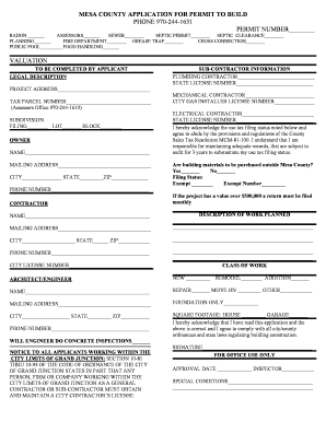 Mesa County Building Permit Application