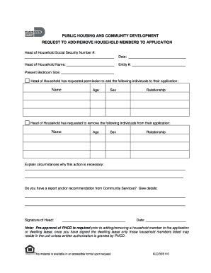 Public Housing Household Member Request Form