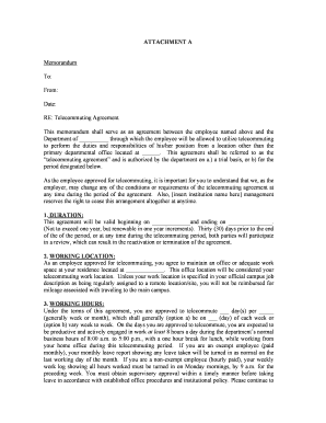 ATTACHMENT A Memorandum To: From: Date: RE: Telecommuting ... - usg