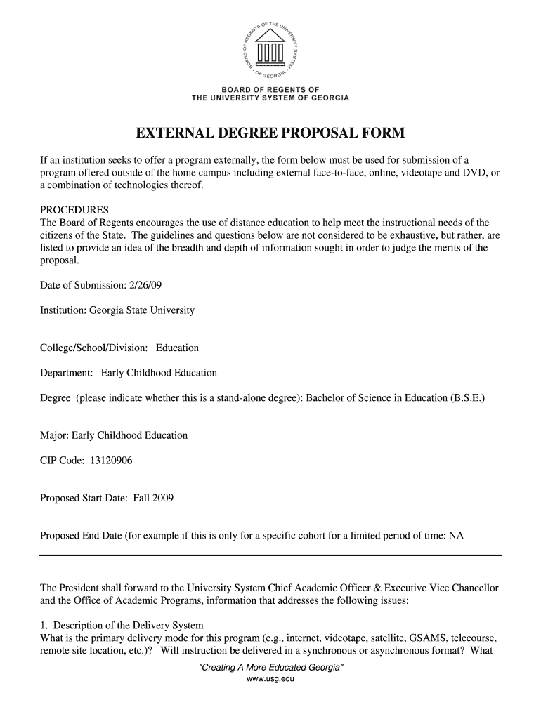 BSEECENewtonCo ExternalDegreeProposalForm doc - usg Preview on Page 1