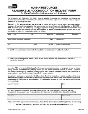Reasonable Accommodation Request Form