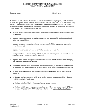 Georgia Teleworking Agreement