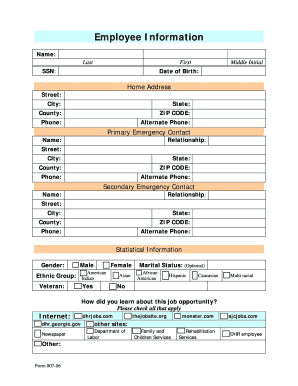 Employee Information Form