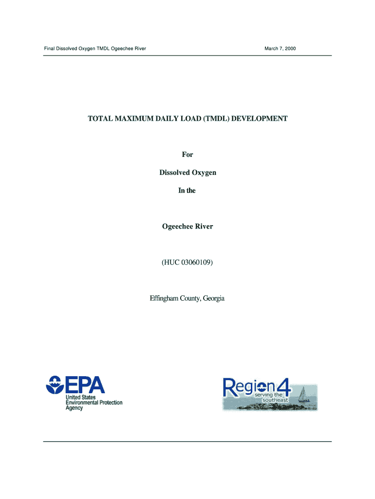 Final Dissolved Oxygen TMDL Ogeechee River - georgiaepd Preview on Page 1