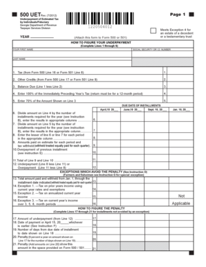 Georgia 500 UET Form