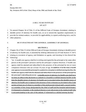 Georgia Durable Power of Attorney for Health Care