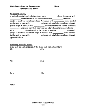 molecular geometry and intermolecular forces worksheet answers