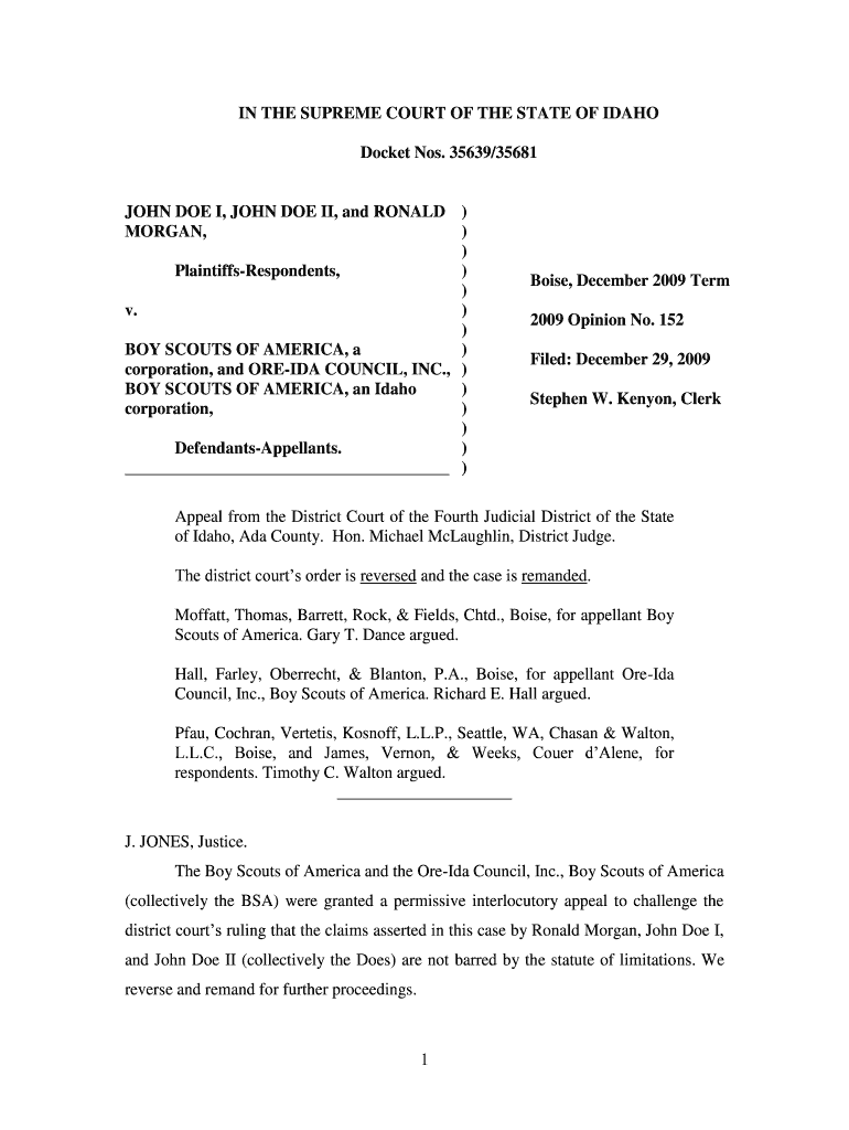 JOHN DOE I, JOHN DOE II, and RONALD ) Preview on Page 1