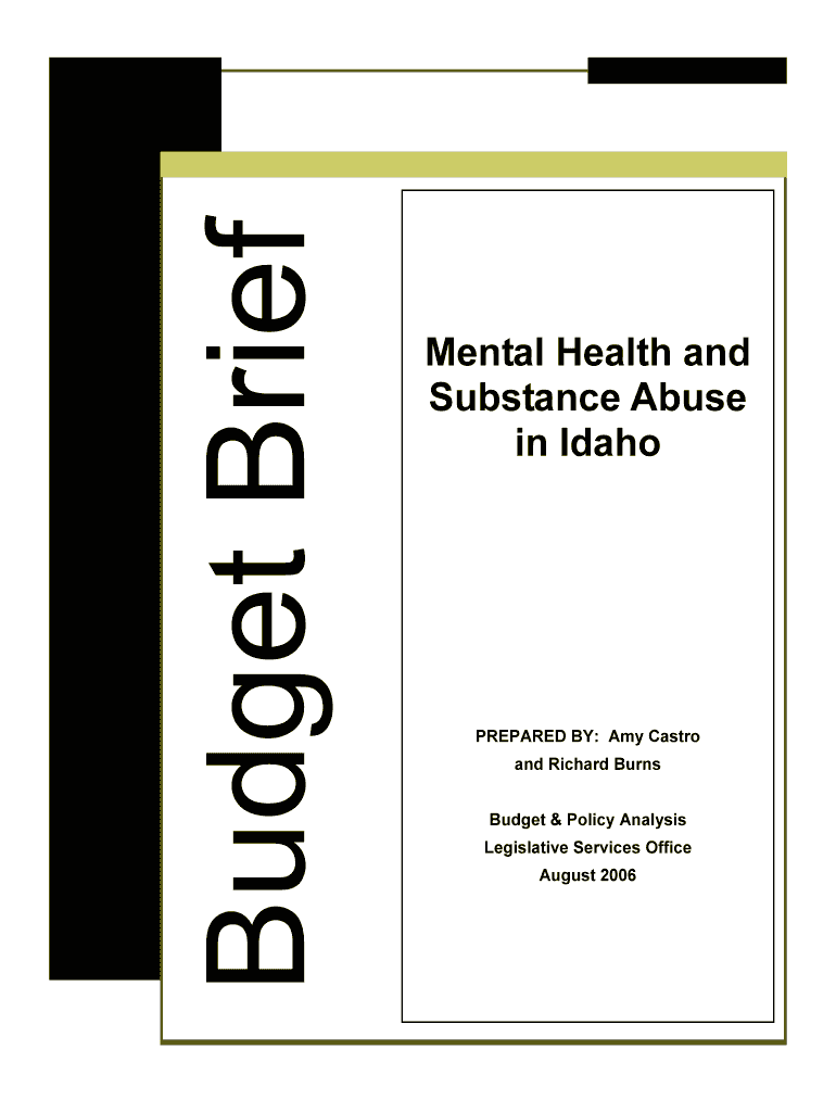 Mental Health and Substance Abuse in Idaho - Idaho Legislature - legislature idaho Preview on Page 1