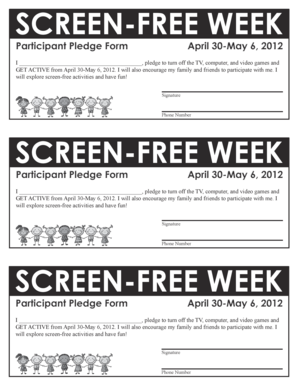Screen-Free Week Pledge Form
