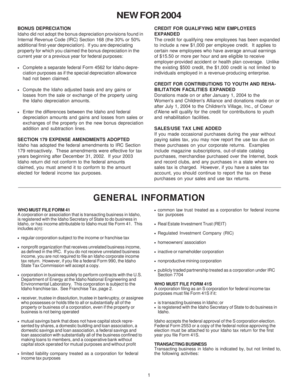 TC2004pk4141S Corp Instr Pkt 8-12-04v1. TC2004pk4141S Corp Instr Pkt 8-12-04v1 - tax idaho