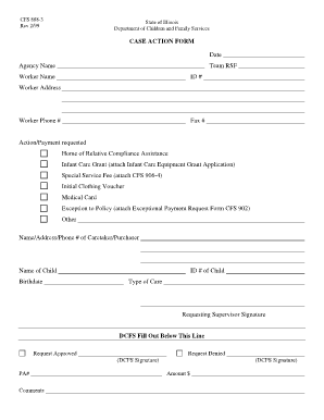 Illinois DCFS Case Action Form