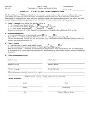 Hispanic Client Language Determination Form