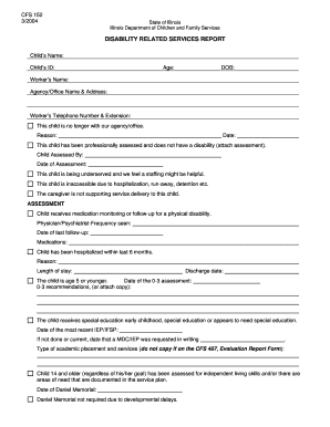 Disability Related Services Report