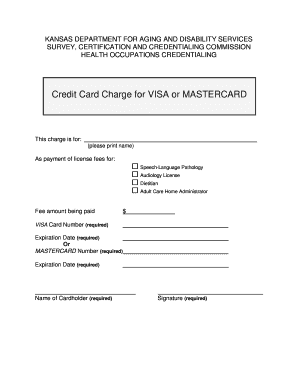 Kansas Health Occupations Credentialing Payment Form