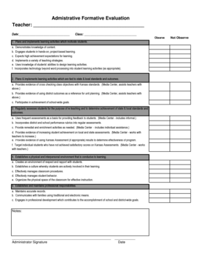 Administrative Formative Evaluation Form